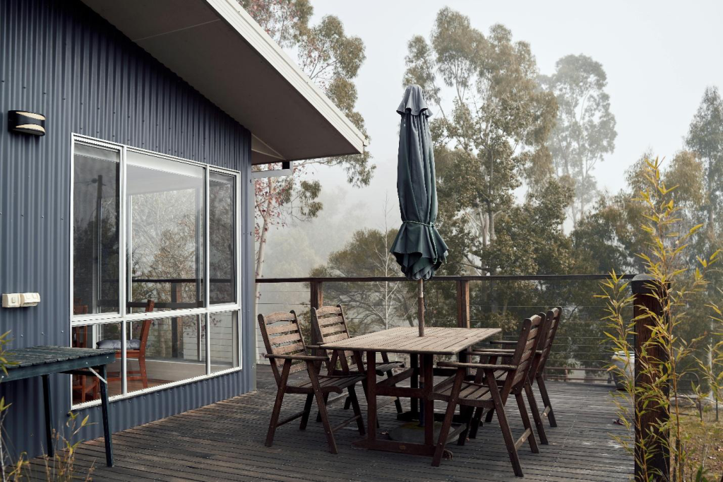 A wooden deck